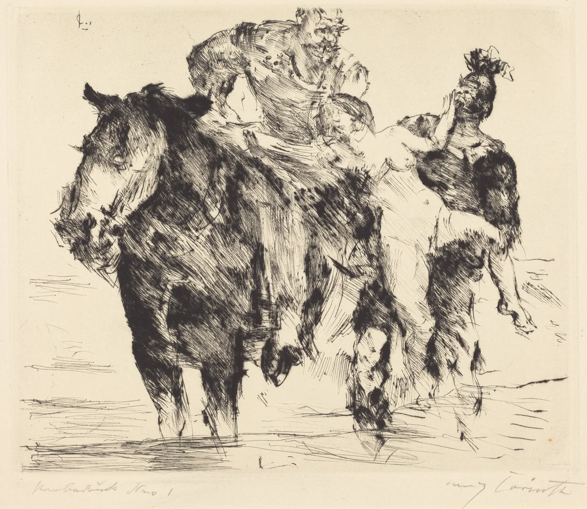 Frauenräuber (Rape) by Lovis Corinth, print, 1920