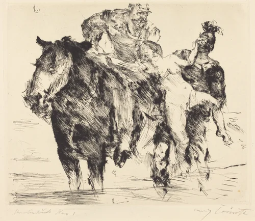 Frauenräuber (Rape) by Lovis Corinth, print, 1920