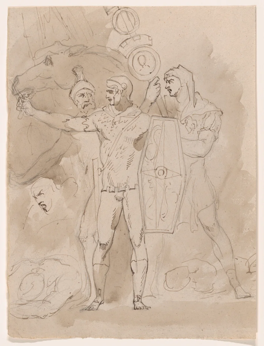 Classical military subject by William Hamilton, drawing, 1770-1780