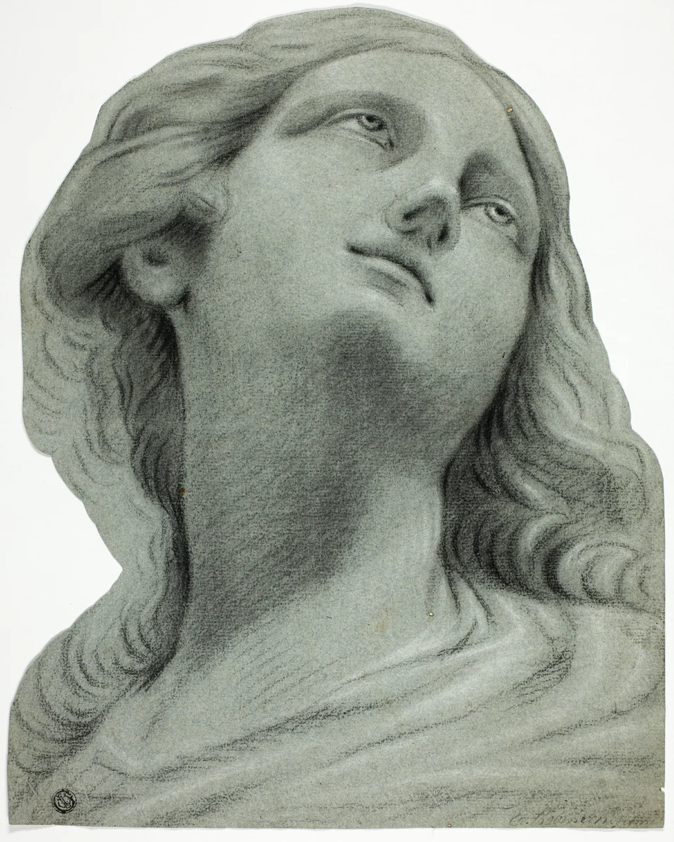 Female Head by C. Robinson, drawing, 1869-1884