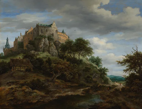 View of Bentheim Castle by Jacob van Ruisdael, painting, 1652