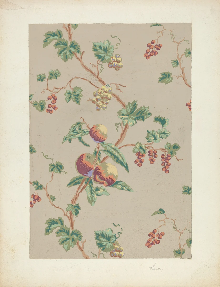 Wallpaper by Selma Sandler, index of american design, 1935-1942