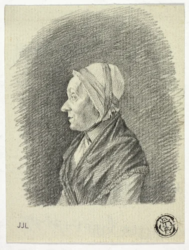 Profile of Old Woman in Cap by Pieter Gaal, drawing, 1800-1819