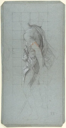 Standing Soldier: Study for the Chapel of Saints Peter and Paul in the Church of Saint-Séverin, Paris by Victor-François-Eloi Biennourry, drawing, 1851-1852