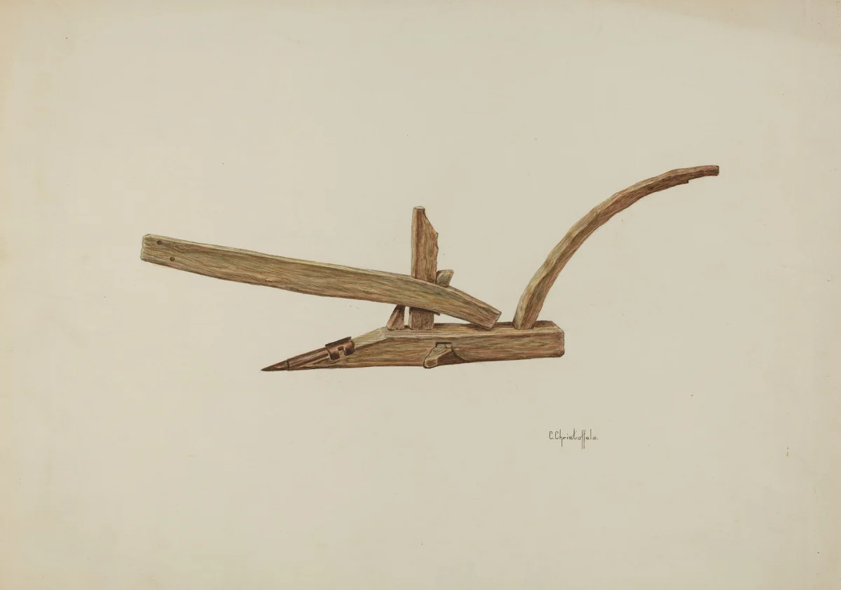 Plow by Cornelius Christoffels, index of american design, 1941