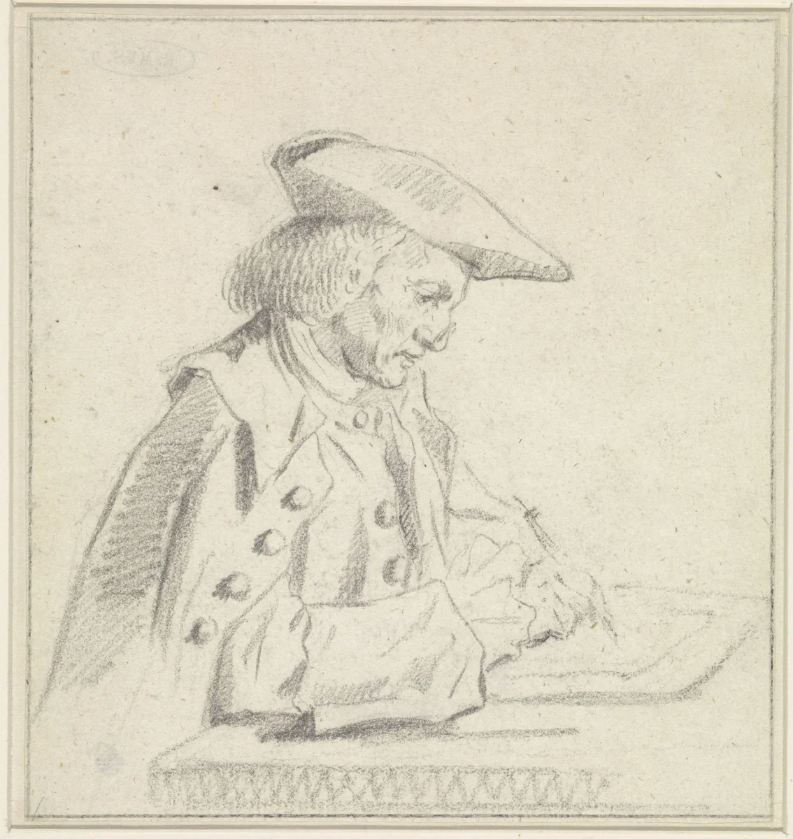Portret van Abraham Dulignon by Reinier Vinkeles, drawing, 1750-1816