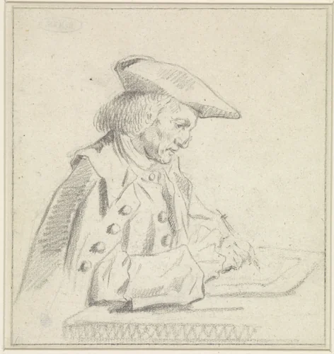 Portret van Abraham Dulignon by Reinier Vinkeles, drawing, 1750-1816