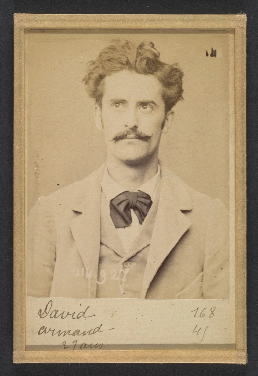 David. Armand, Auguste. 27 ans, né à Gien (Loiret). Faïencier. Anarchiste. 1/3/94. by Alphonse Bertillon, photograph, 1894