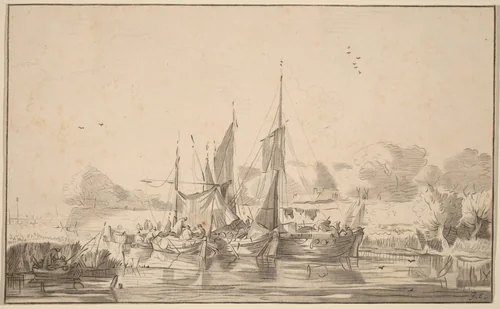 Canal at Utrecht by Cornelis Ploos van Amstel, print, 1771-1787