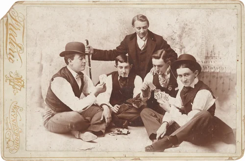 Portrait of Gamblers by John D. Frederic, photograph, 1890-1900
