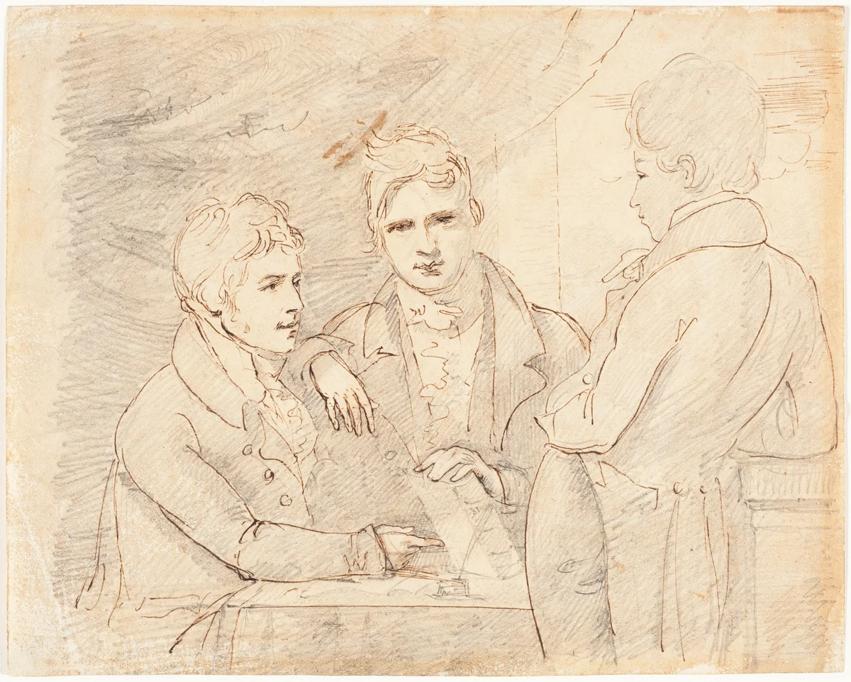 Young Gentlemen in Conversation by John Jackson, drawing, 1778-1831