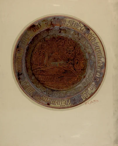 Pa. German Dish by William Antrim, index of american design, 1937