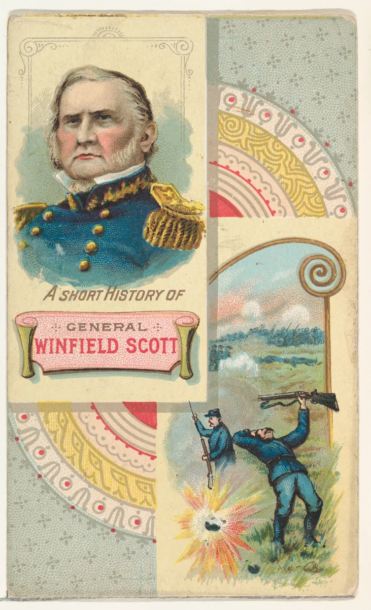 A Short History: General Winfield Scott, from the Histories of Generals series (N114) issued by W. Duke, Sons & Co. to promote Honest Long Cut Smoking and Chewing Tobacco by W. Duke, Sons & Co., print, 1888