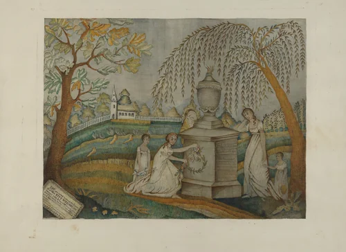 Mourning Embroidery by Harry Jennings, index of american design, 1935-1942