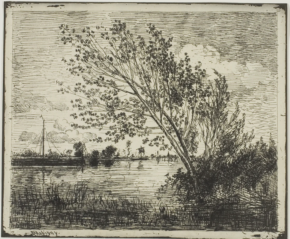 Clump of Alder Trees by Charles-François Daubigny, print, 1862
