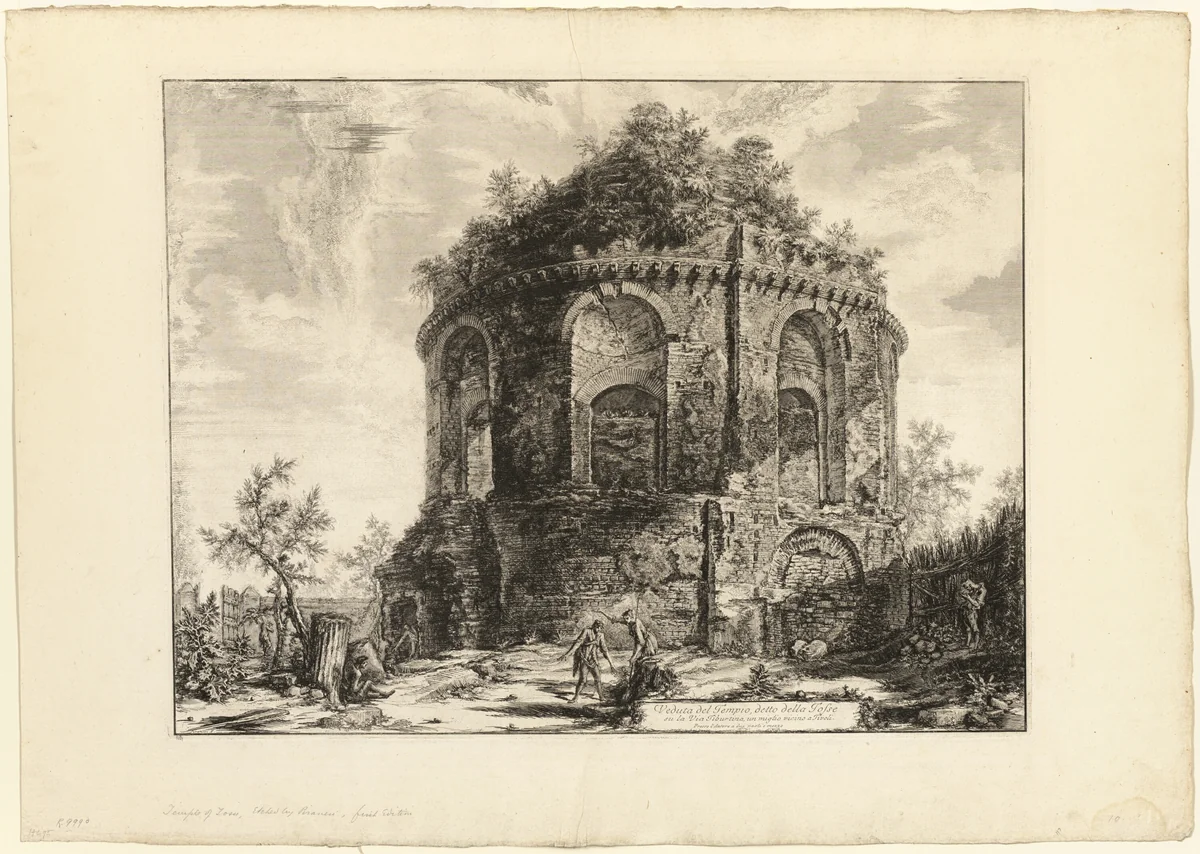 View of the So-Called Tempio della Tosse (Temple of the Cough) on the Via Tiburtina a mile from Tivoli, from Views of Rome by Giovanni Battista Piranesi, print, 1763