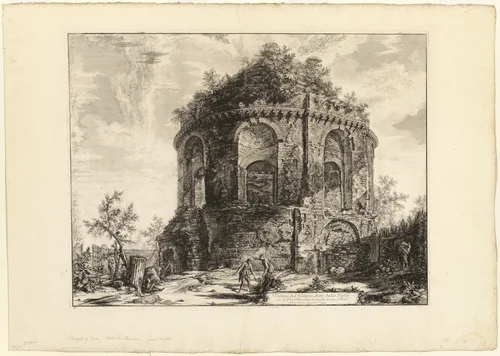 View of the So-Called Tempio della Tosse (Temple of the Cough) on the Via Tiburtina a mile from Tivoli, from Views of Rome by Giovanni Battista Piranesi, print, 1763
