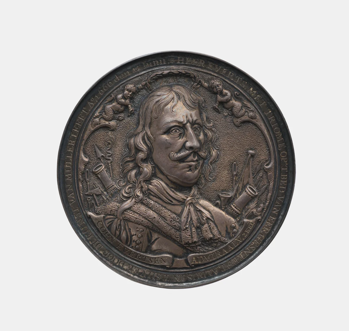 Admiral Cornelis Evertsen d. 1666 by O. Wouter Muller, metalwork, 1666