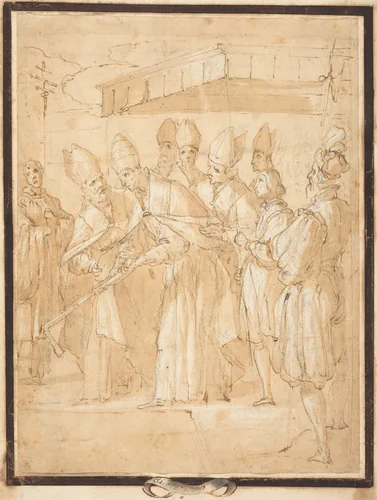 The Founding of Santa Maria Maggiore by Giovanni Battista Ricci, drawing, 1537-1627