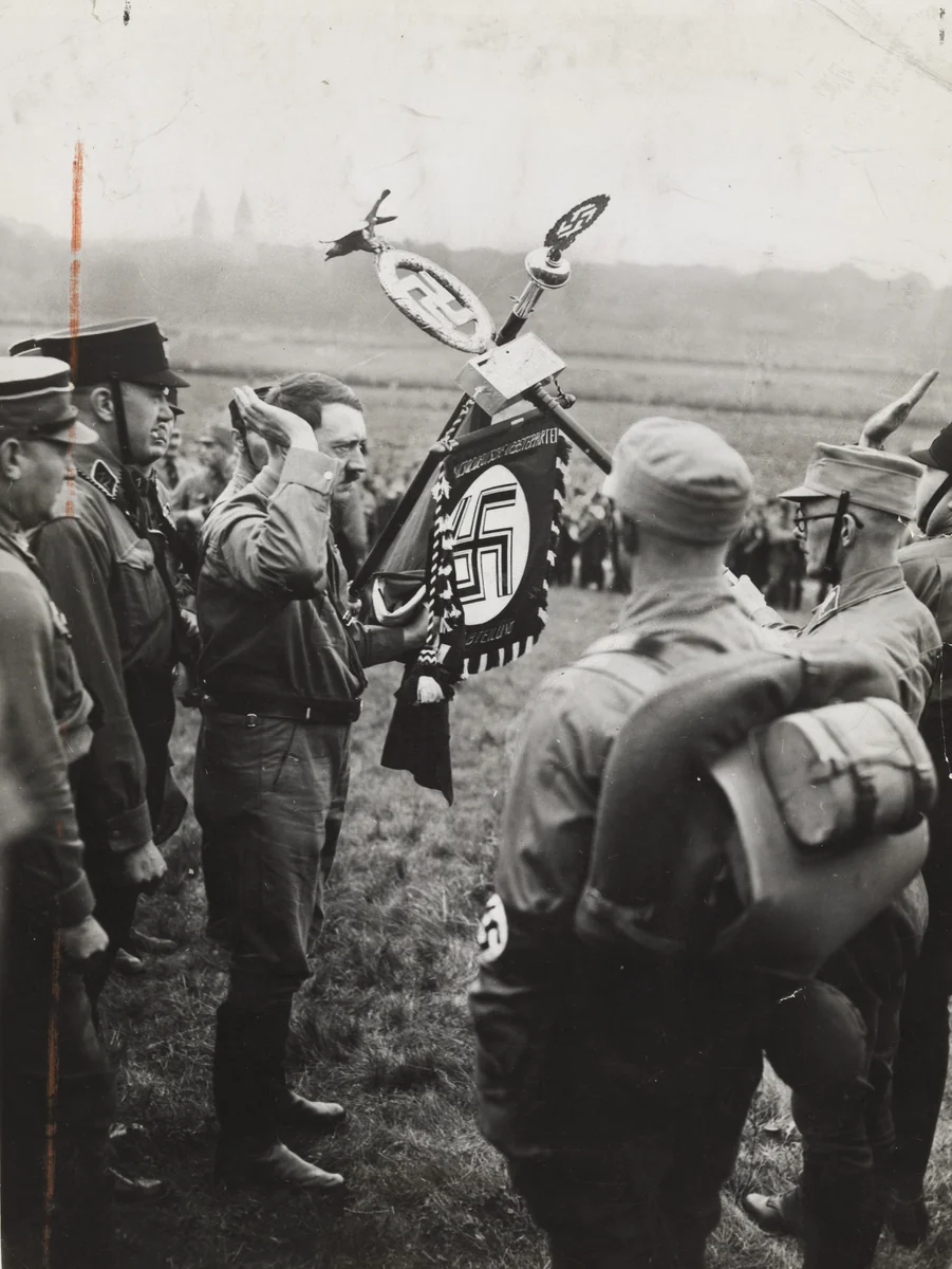 "The Leader of the German Nazis Reviews His Forces" by Times Wide World Photos, photograph, 1931