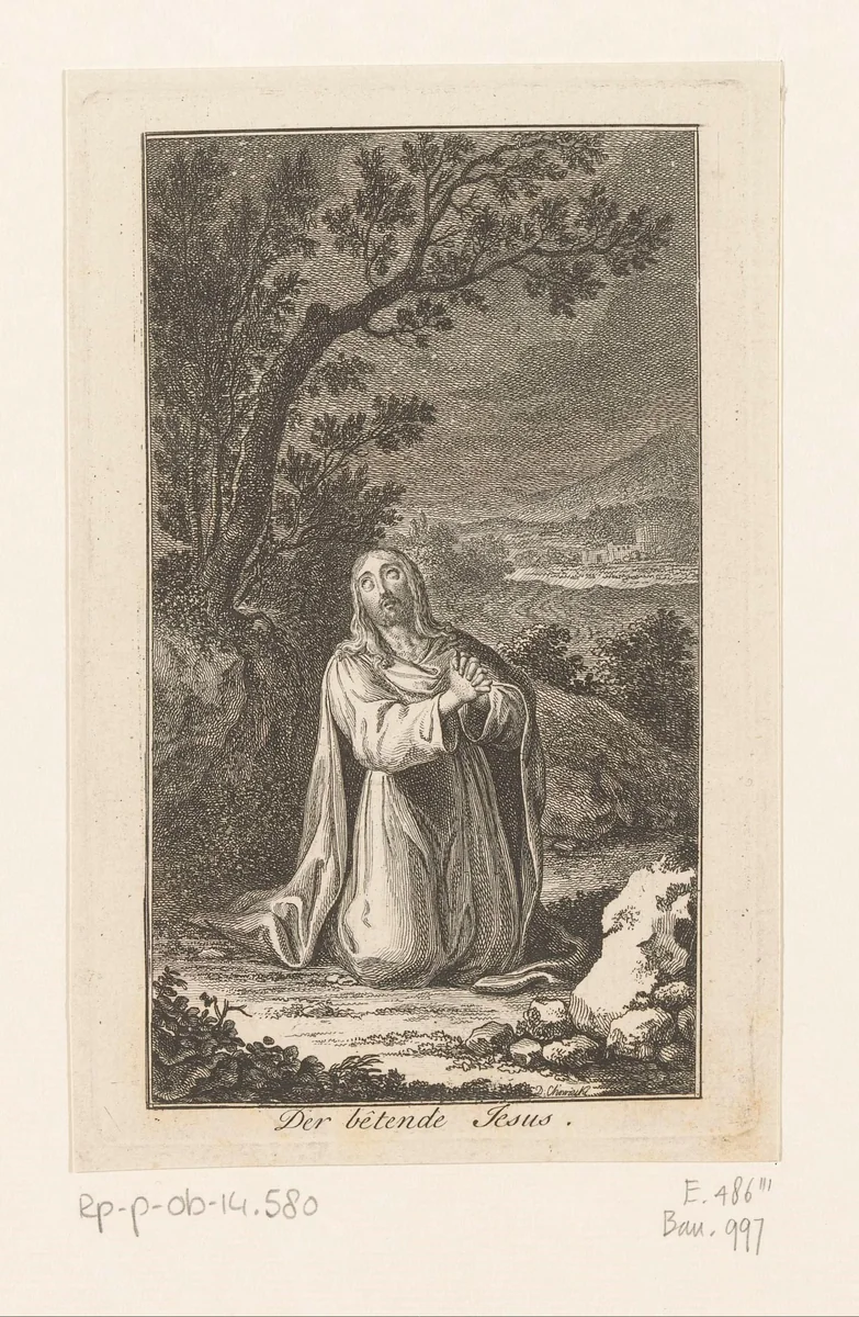 Christus in het hof van Getsemane by Daniel Nikolaus Chodowiecki, print, 1783