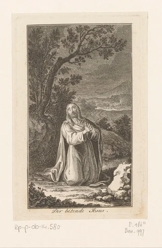 Christus in het hof van Getsemane by Daniel Nikolaus Chodowiecki, print, 1783