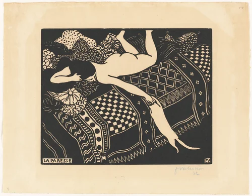 La paresse (Laziness) by Félix Vallotton, print, 1896