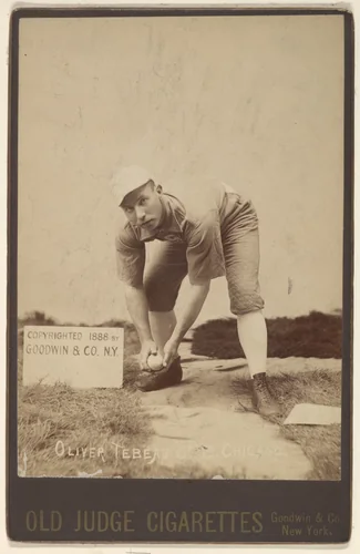 Oliver Tebeau, 3rd Base, Chicago, from the series Old Judge Cigarettes by Goodwin & Company, photograph, 1888