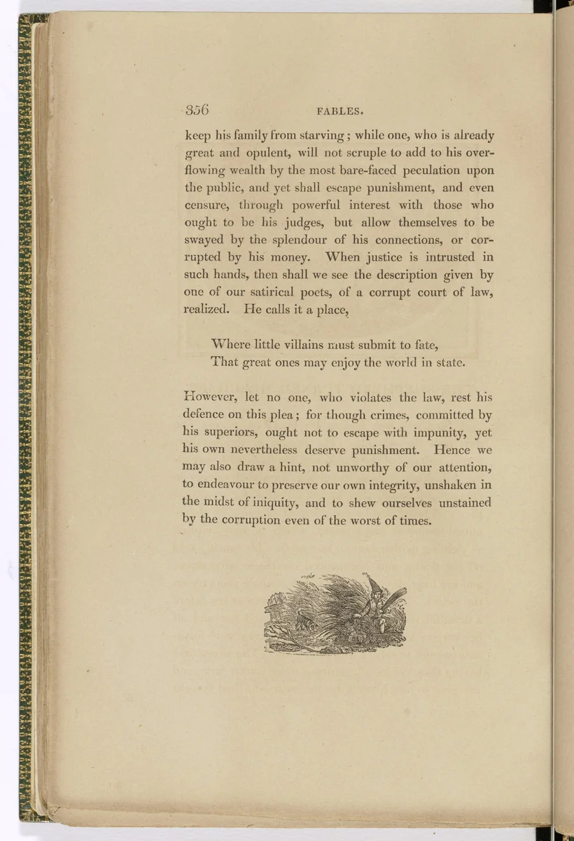 Tailpiece (page 356) from The Fables of Aesop by Thomas Bewick, illustrated book, 1818