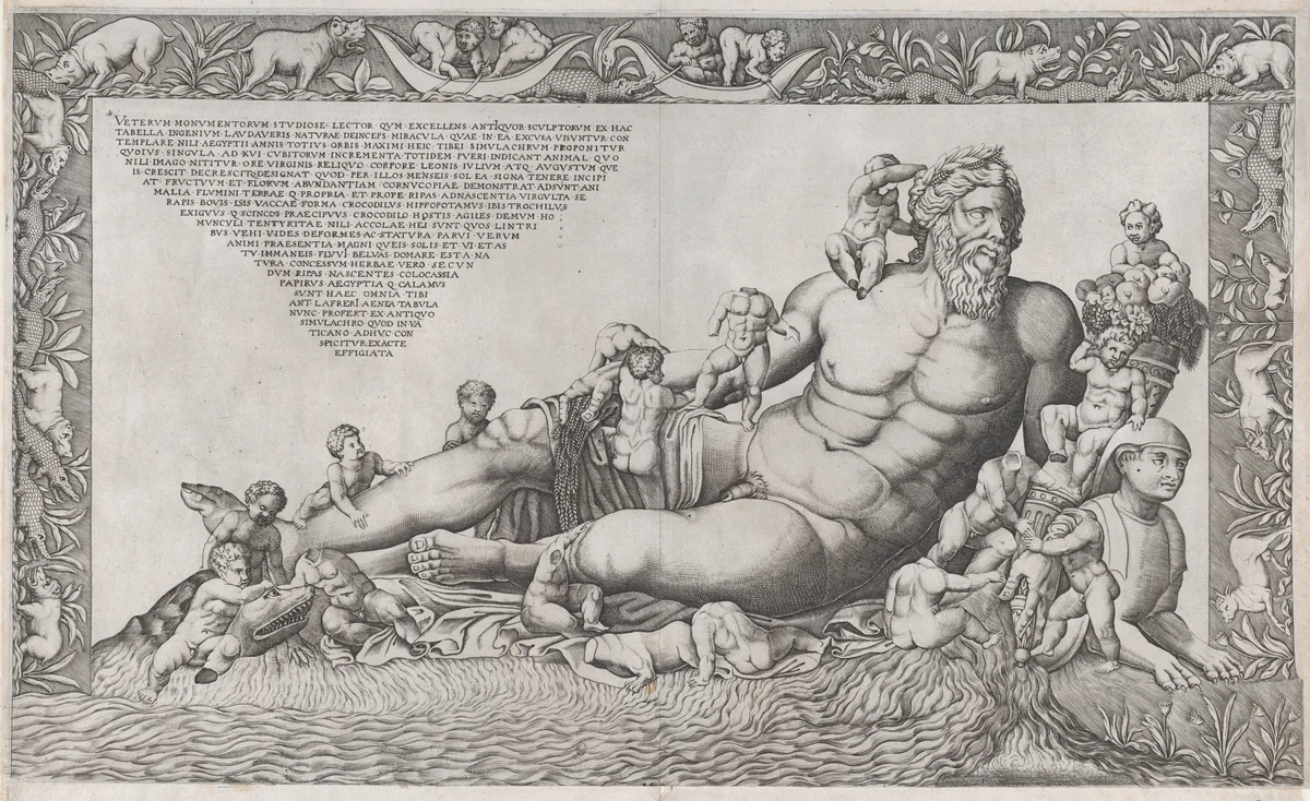 The Nile, from "Speculum Romanae Magnificentiae" by Nicolas Beatrizet, print, 1520-1566
