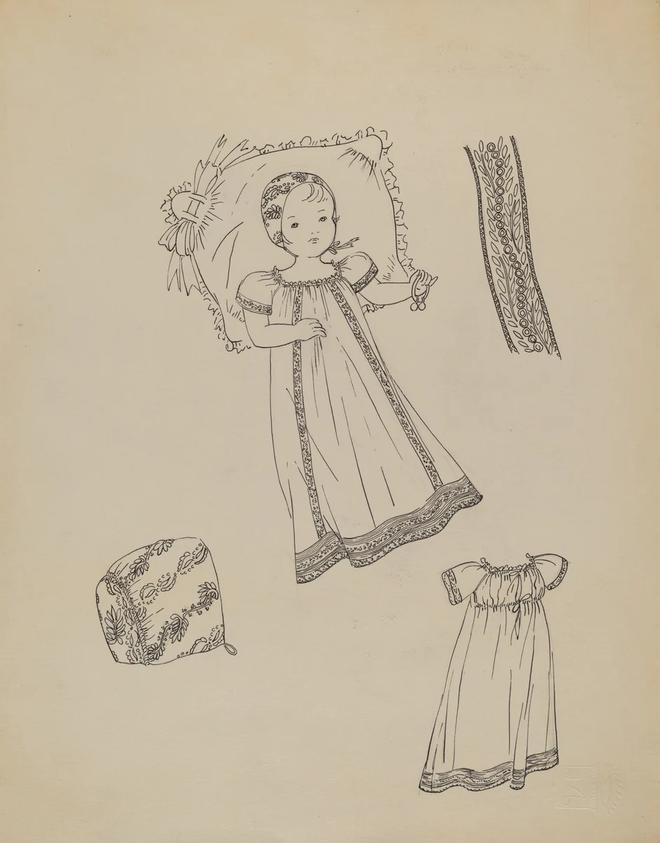Baby Cap by Rosalia Lane, index of american design, 1935-1942