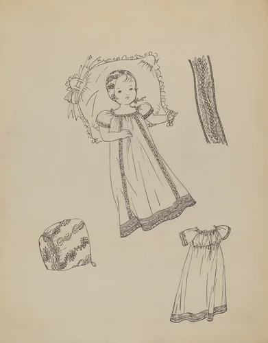 Baby Cap by Rosalia Lane, index of american design, 1935-1942