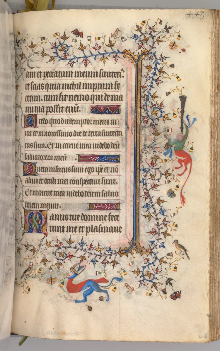 Hours of Charles the Noble, King of Navarre (1361-1425): fol. 218r, Text by Master of the Brussels Initials and Associates, book, 1400-1410