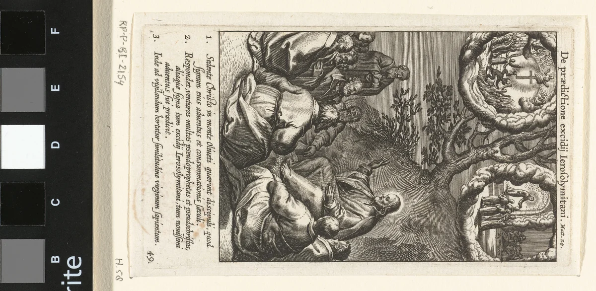 Christus predikt de parabel van de vijf wijze en de vijf dwaze maagden by Boëtius Adamsz. Bolswert, print, 1590-1622