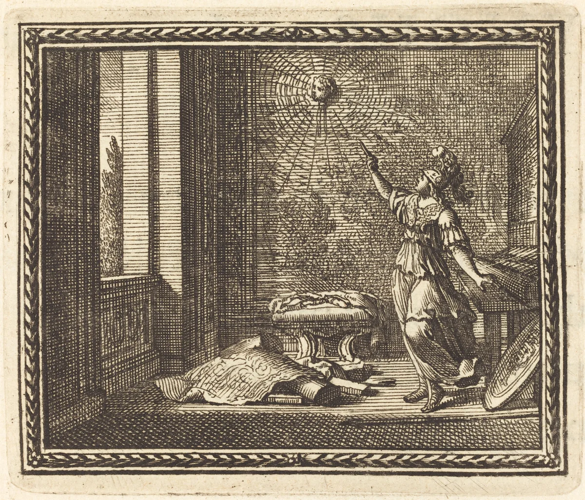 Minerva Changing Arachne into a Spider by Jean Lepautre, print, 1676
