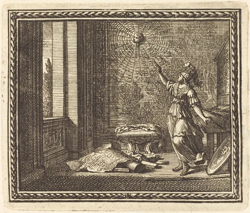 Minerva Changing Arachne into a Spider by Jean Lepautre, print, 1676