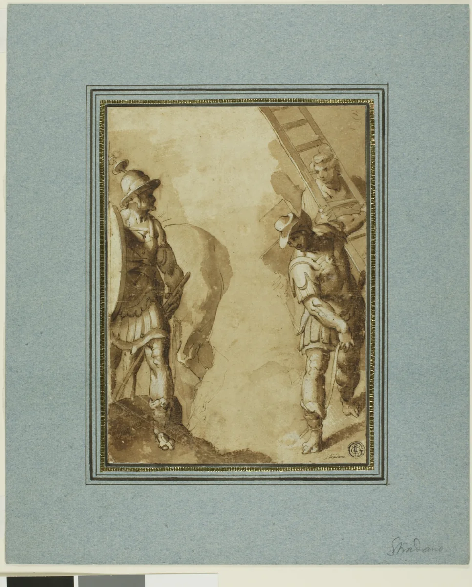 Way to Calvary by Joannes Stradanus, drawing, 1543-1605