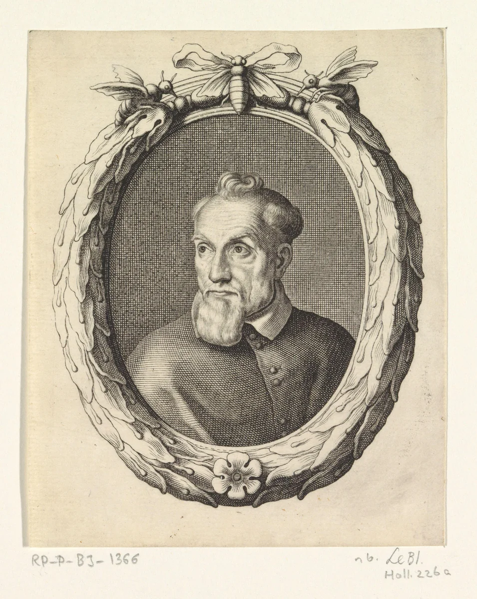 Portretbuste van een oude man by Cornelis Bloemaert, print, 1620-1690