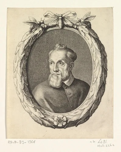Portretbuste van een oude man by Cornelis Bloemaert, print, 1620-1690
