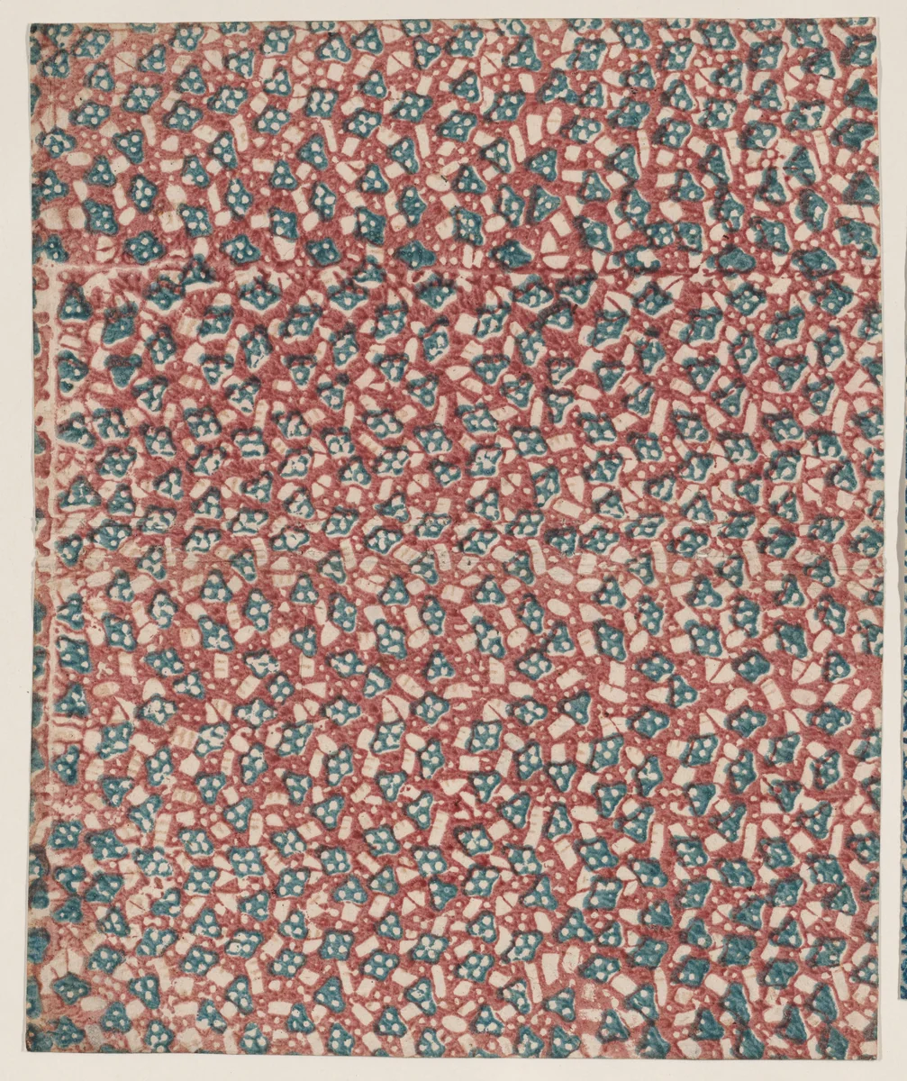 Sheet with overall abstract pattern by anonymous, print, 1800-1900