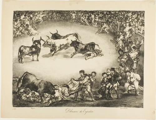 Spanish Entertainment, from The Bulls of Bordeaux by Francisco José de Goya, print, 1825