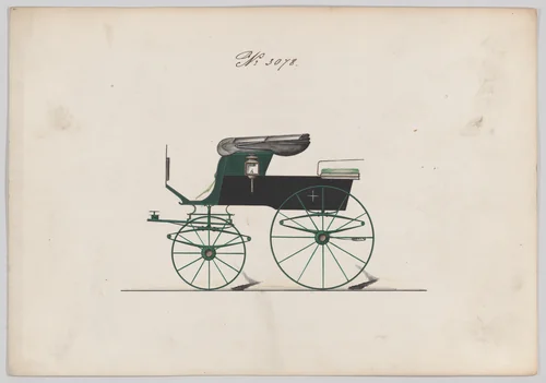 Design for Stanhope Phaeton, no. 3078 by Brewster & Co., drawing, 1874