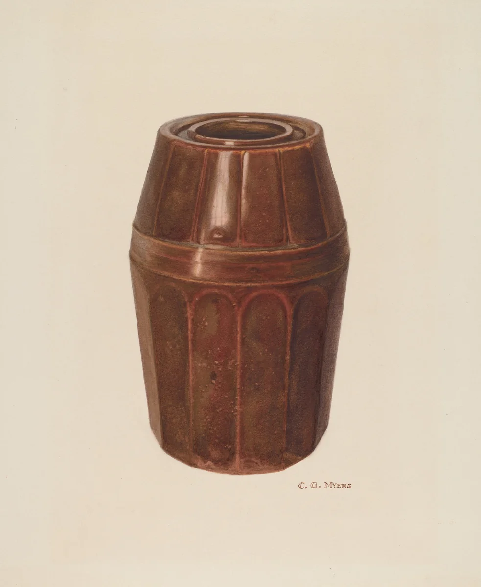 Jar by Clinton Myers, index of american design, 1935-1942
