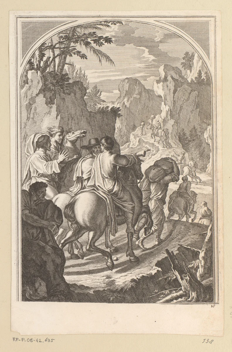 Reis van de Heilige Bruno en zijn metgezellen naar la Chartreuse by François Chauveau, print, 1623-1676