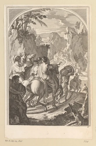 Reis van de Heilige Bruno en zijn metgezellen naar la Chartreuse by François Chauveau, print, 1623-1676