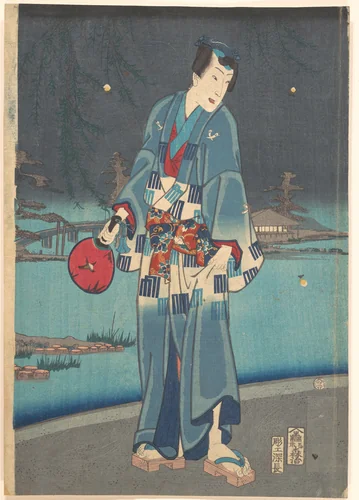 Modern Genji – Firefly Viewing (Imayō genji shiken hotaru asobi) by Toyohara Kunichika, print, 1861
