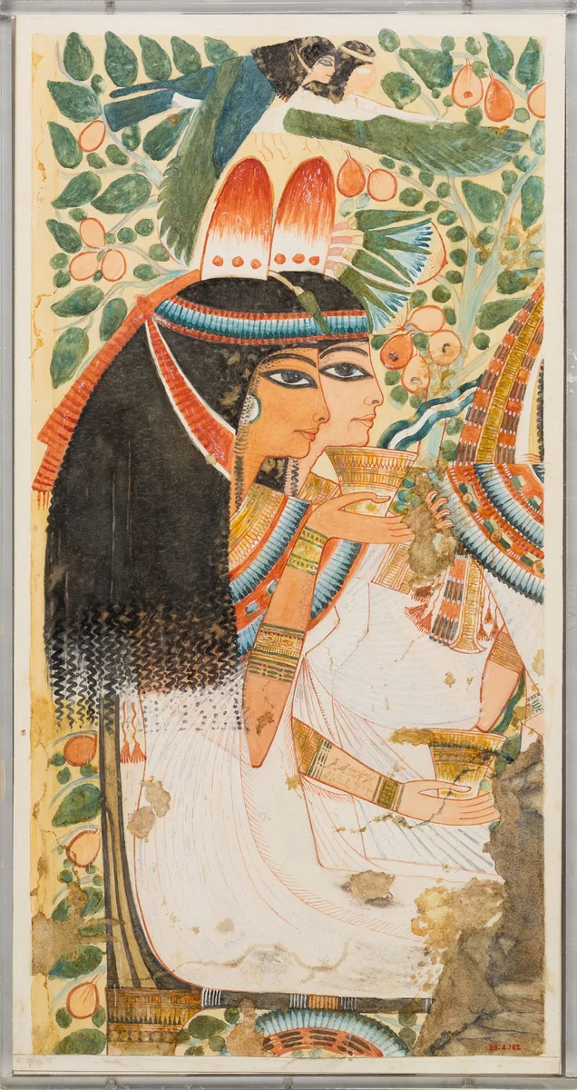 The Mother and Wife of Userhat, Tomb of Userhat by Unknown Copyist, artwork, -1294