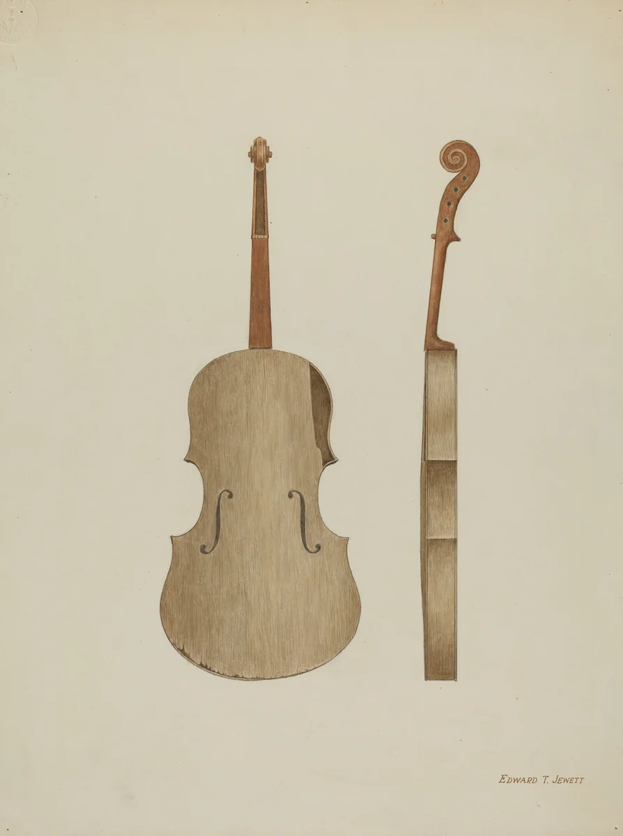 Violin by Edward Jewett, index of american design, 1940
