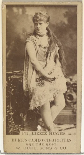 Card Number 172, Lizzie Hughs, from the Actors and Actresses series (N145-5) issued by Duke Sons & Co. to promote Cameo Cigarettes by W. Duke, Sons & Co., photograph, 1880-1889