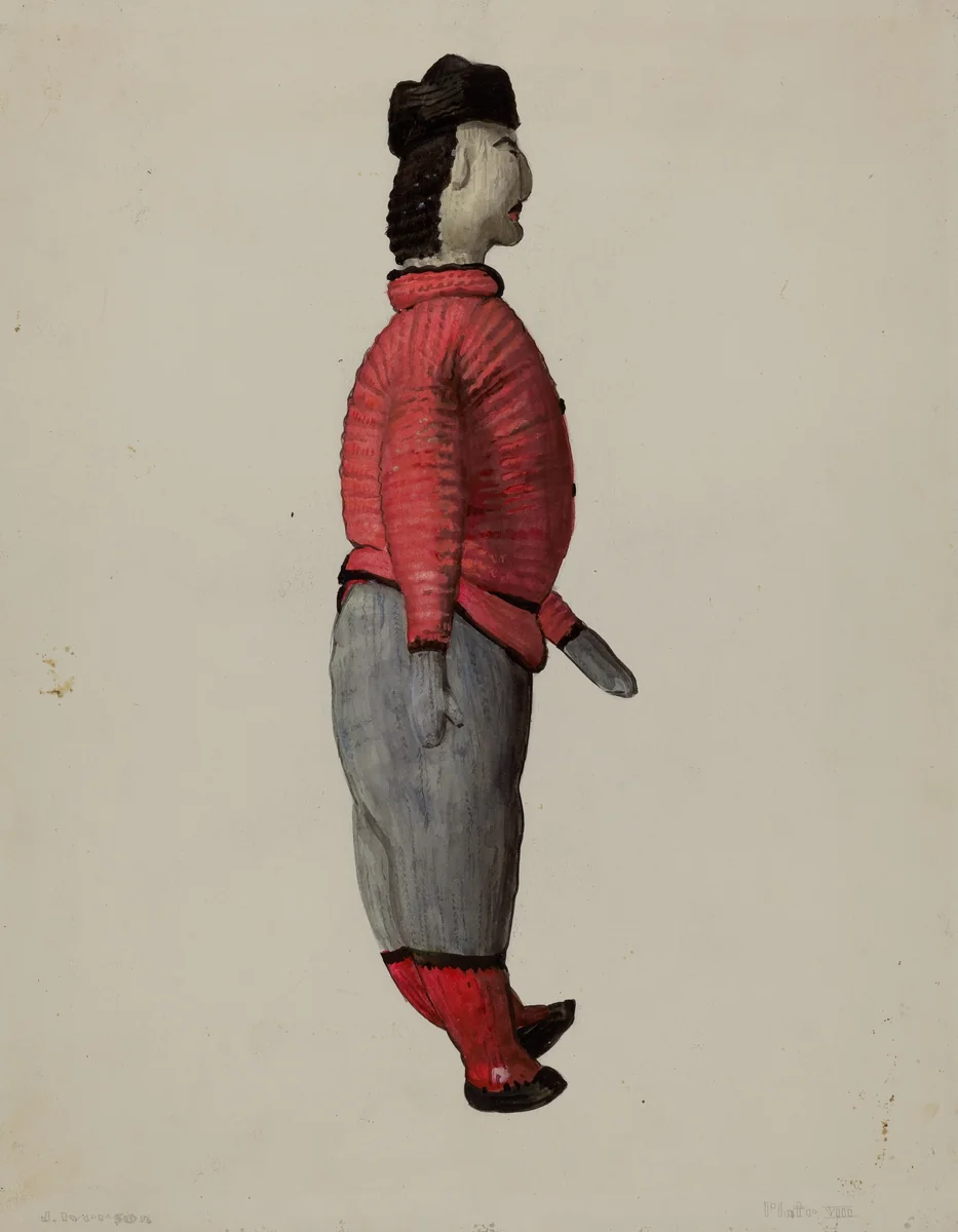 Knitted Doll by Jane Iverson, index of american design, 1935-1942